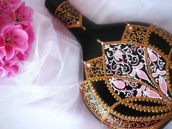 Расписываем бутылку восточными орнаментами | Ярмарка Мастеров - ручная работа, handmade