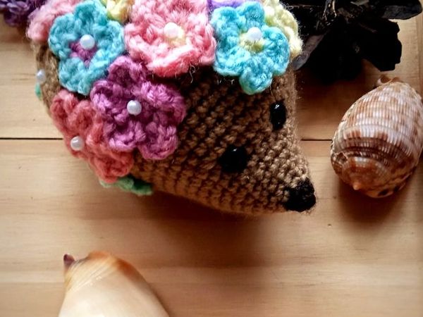 Цветочный ежик | Ярмарка Мастеров - ручная работа, handmade