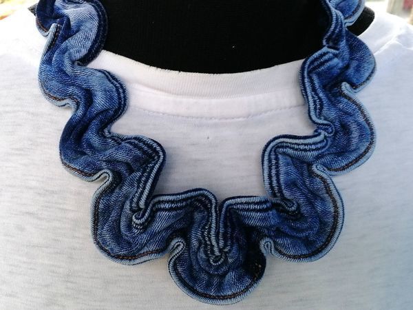 Шьем колье из джинсового пояса | Ярмарка Мастеров - ручная работа, handmade