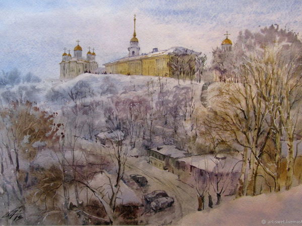 Рисуем акварельную картину «Владимирский вид» | Ярмарка Мастеров - ручная работа, handmade