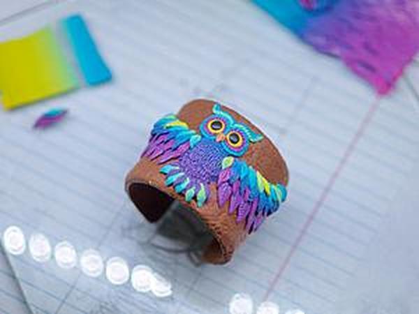 Декорируем браслет очаровательной совой из полимерной глины | Ярмарка Мастеров - ручная работа, handmade