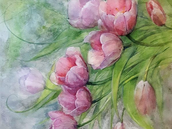 Video DIY Project: Painting Tulips with Watercolour | Livemaster - handmade