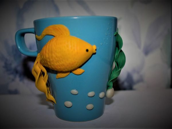Декор кружки «Золотая рыбка» | Ярмарка Мастеров - ручная работа, handmade Декор кружки «Золотая рыбка» | Ярмарка Мастеров - ручная работа, handmade