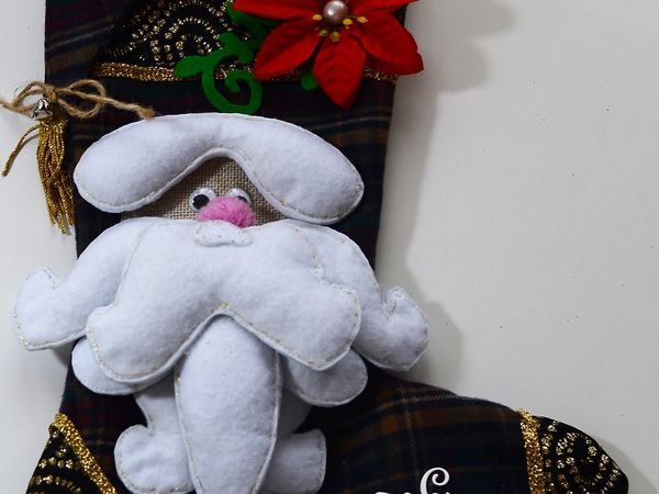 Шьем нарядный новогодний сапожок | Ярмарка Мастеров - ручная работа, handmade