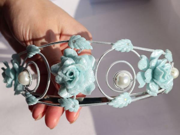 Создаем цветочную тиару – корону из полимерной глины и проволоки | Ярмарка Мастеров - ручная работа, handmade
