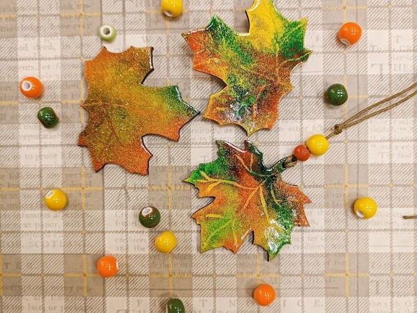 Осенние листья с низкотемпературной эмалью | Ярмарка Мастеров - ручная работа, handmade