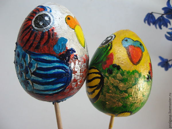 Kids Craft: Easter Eggs Painted like Budgerigas | Livemaster - handmade