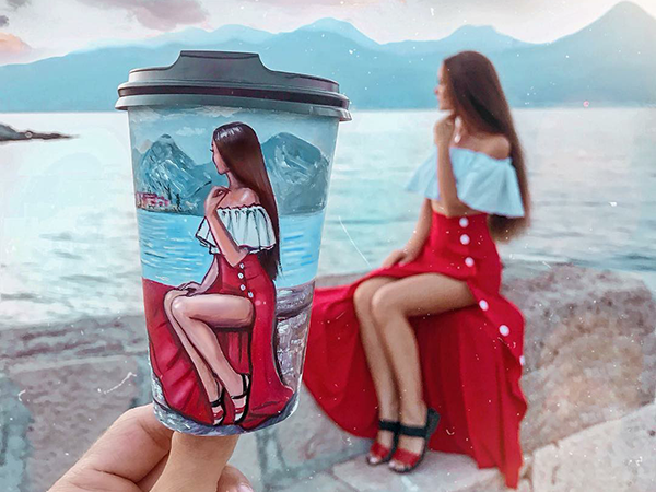 What Came First — a Drawing or a Photo? Animated Portraits on Coffee Cups by Vitaliya Boyko | Ярмарка Мастеров - ручная работа, handmade