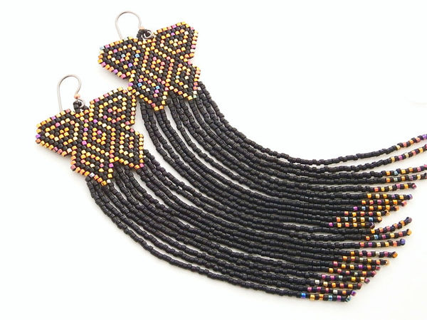 Creating ''Butterfly'' Beaded Earrings in Native American Indian Style | Livemaster - handmade