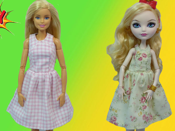 Поделки: Выкройка платья для куклы Эвер Афтер Хай | Выкройка платья, Одежда для барби, Платья