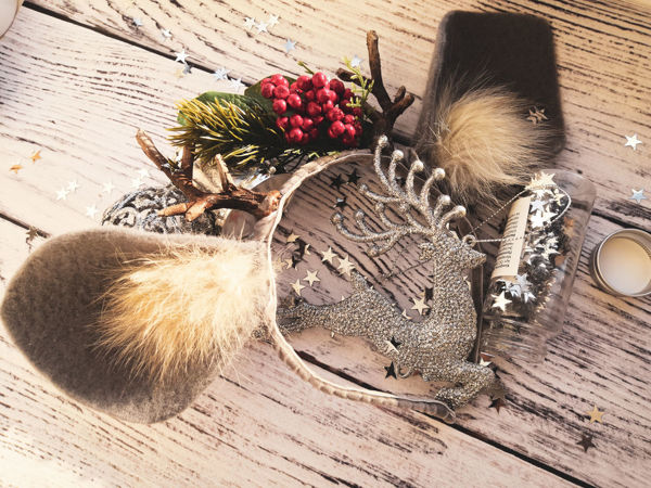 How to Make a Christmas Headband with Deer Horns | Livemaster - handmade