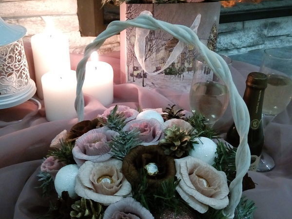 Новогодняя композиция в паре | Ярмарка Мастеров - ручная работа, handmade