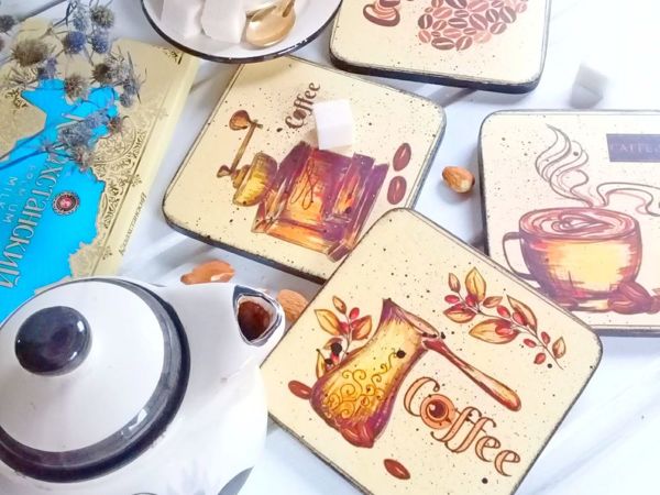 Декорирование подставок под кофейные чашки | Ярмарка Мастеров - ручная работа, handmade