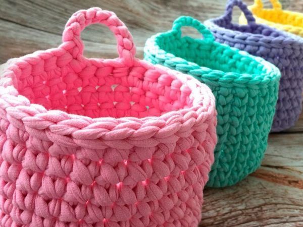 Мастер-класс по вязанию из Т-пряжи | Ярмарка Мастеров - ручная работа, handmade