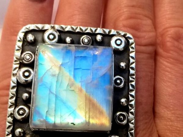 Видео кольца «Лунная радуга» лунный камень,серебро 925 | Ярмарка Мастеров - ручная работа, handmade