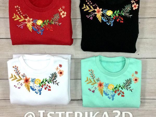 Свитшотики с объемной вышивкой! | Ярмарка Мастеров - ручная работа, handmade