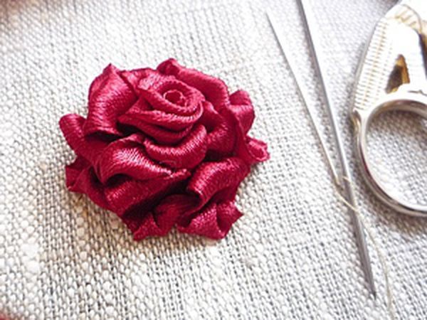 Easy to Do: Ribbon Embroidered Rose | Livemaster - handmade