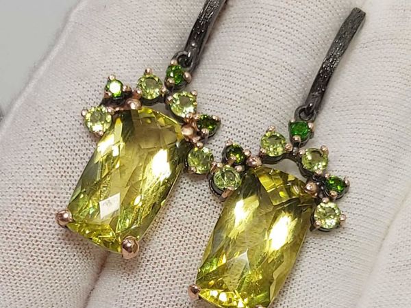 Серьги с лимонным кварцем «Лайма» | Ярмарка Мастеров - ручная работа, handmade