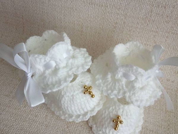 Крестильные пинетки для девочки | Ярмарка Мастеров - ручная работа, handmade Крестильные пинетки для девочки | Ярмарка Мастеров - ручная работа, handmade