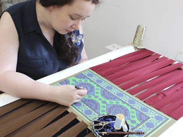 Вышивка люневильским крючком по принту | Ярмарка Мастеров - ручная работа, handmade