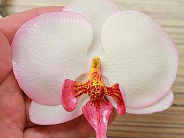 Брошь- самоделка: орхидея из полимерной глины мастер класс