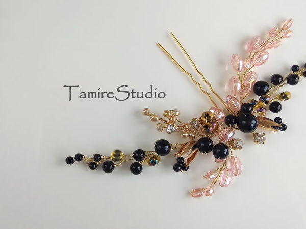 How to Decorate a Hairpin with Beads and Rhinestones | Livemaster - handmade
