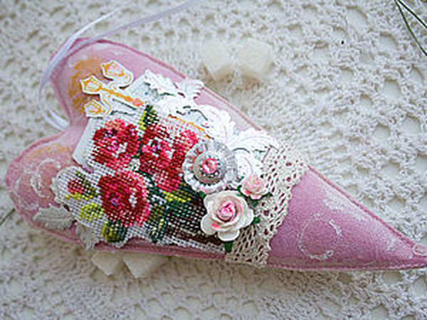 Сердце в стиле Шебби Шик | Ярмарка Мастеров - ручная работа, handmade