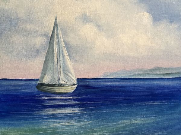 Пишем маслом картину \"Голубая лагуна\" - Дата: 27 октября 2018 2018, 15: ...