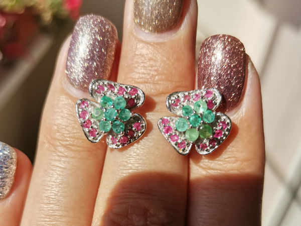 Видео серег с натуральными имзумрудами | Ярмарка Мастеров - ручная работа, handmade