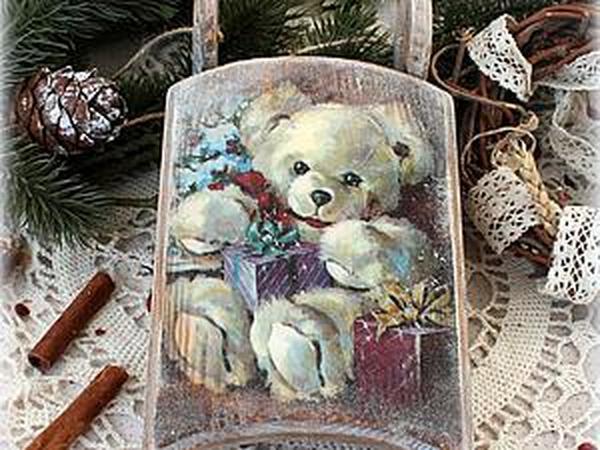 Мастер класс декупаж новогодние сани. | Ярмарка Мастеров - ручная работа, handmade