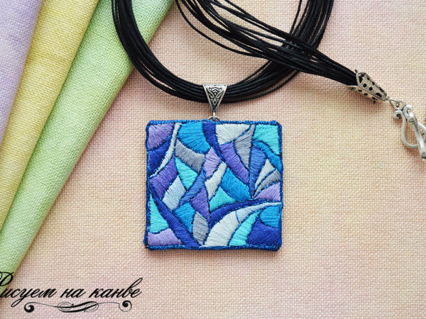 Making Necklace with Embroidered Stitch Pendant | Livemaster - handmade