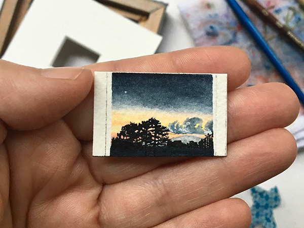 Palm Landscapes: Tiny Watercolor Paintings by Leigh Anna Newell | Livemaster - handmade