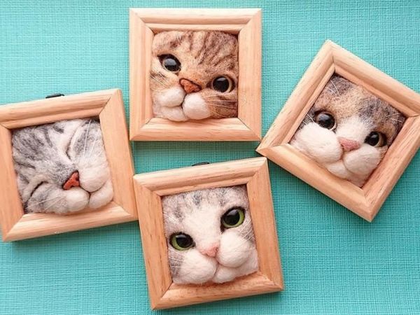 Милые кошачьи мордочки от Fujita Satomi | Ярмарка Мастеров - ручная работа, handmade