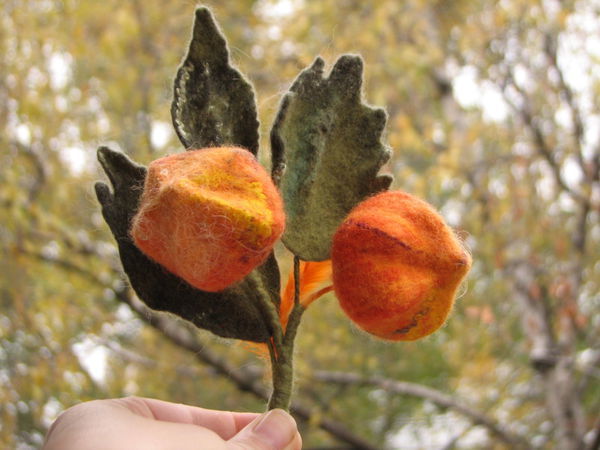 Легко и быстро валяем физалис | Ярмарка Мастеров - ручная работа, handmade Легко и быстро валяем физалис | Ярмарка Мастеров - ручная работа, handmade