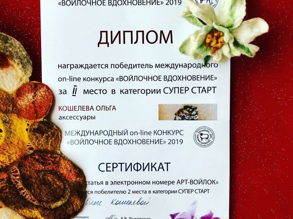 2 место в конкурсе «Войлочное вдохновение 2019» | Ярмарка Мастеров - ручная работа, handmade