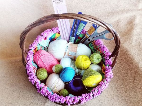 Делаем ленивую корзинку для рукоделия | Ярмарка Мастеров - ручная работа, handmade