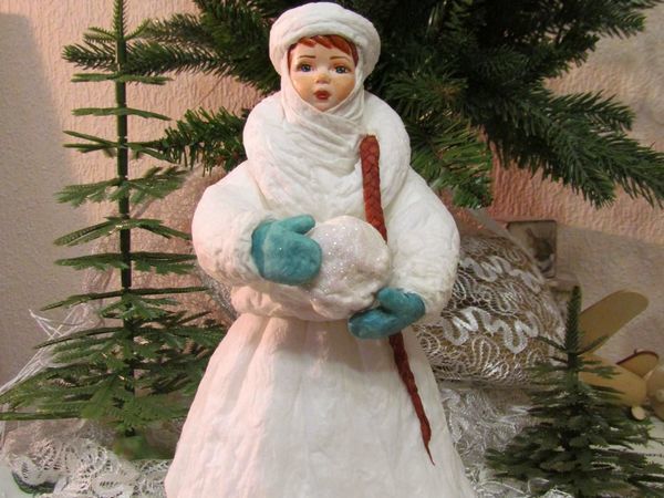 МК Елены Шведовой - Снегурочка из ваты | Ярмарка Мастеров - ручная работа, handmade