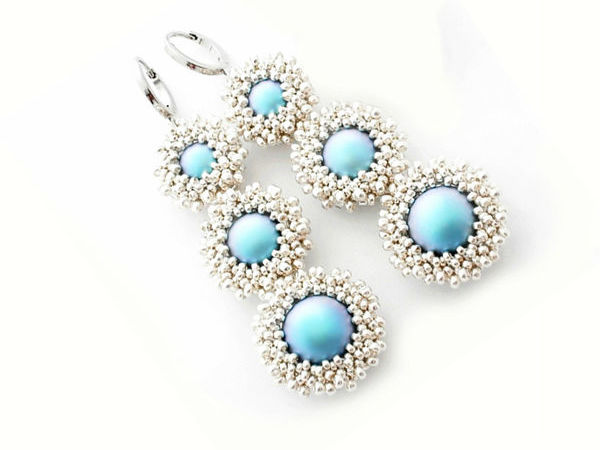 Creating Earrings from Beads and Swarovski Pearls | Livemaster - handmade