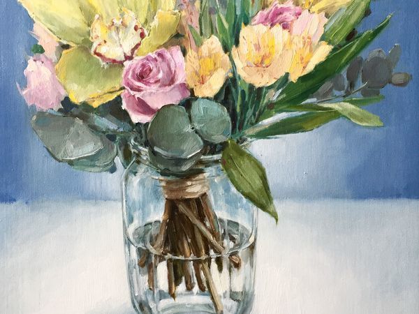 Новая картина маслом ! Букет с орхидеями! | Ярмарка Мастеров - ручная работа, handmade