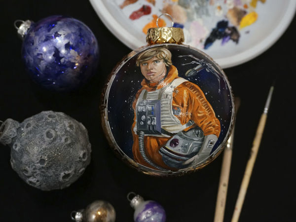 Рисуем портрет на елочном шаре Люк Скайуокер | Ярмарка Мастеров - ручная работа, handmade